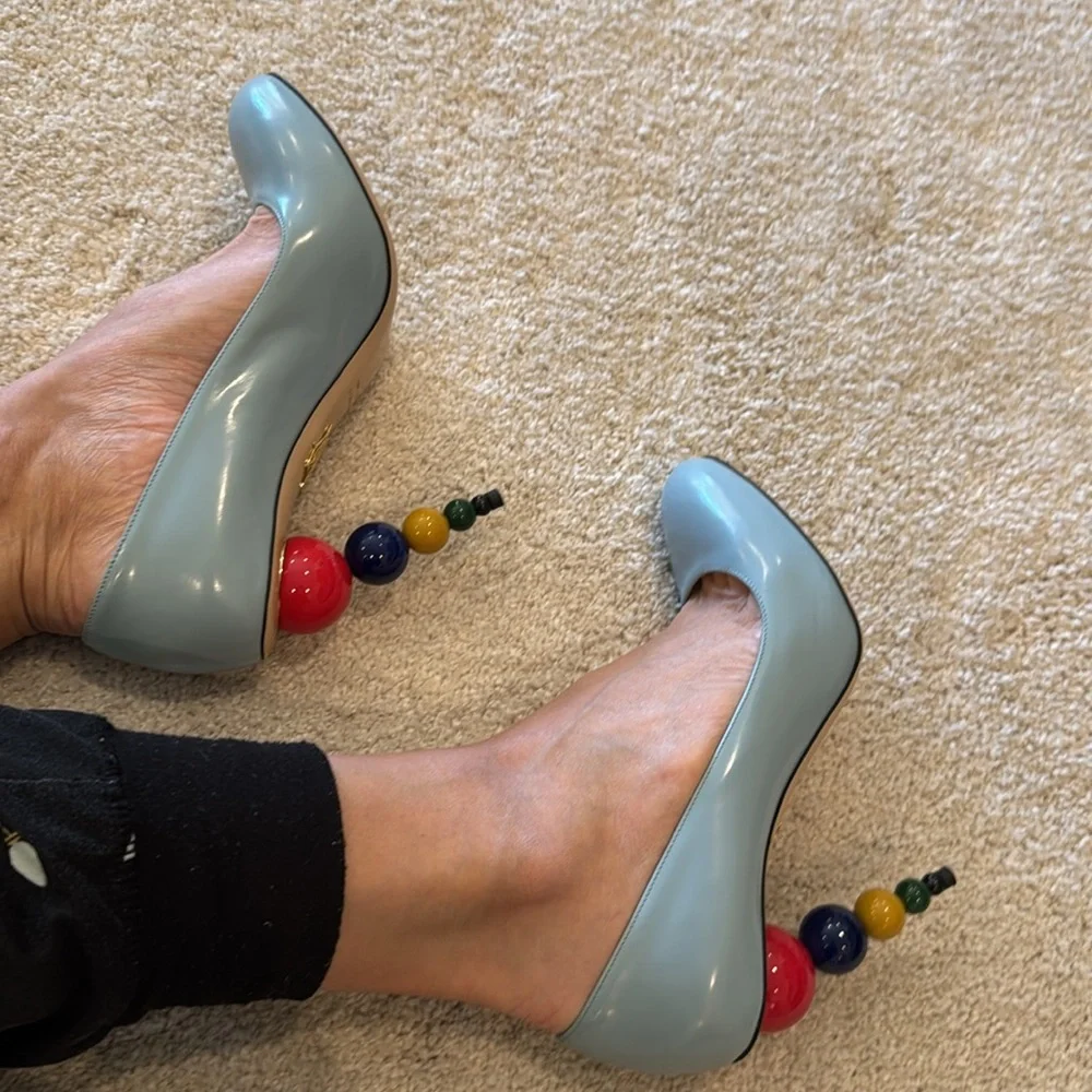 Collectors ITEM! Charlotte Olympicia baby blue heels - Picture 8 of 12
